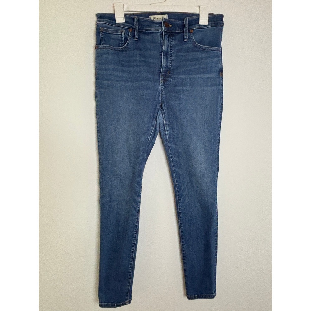 Madewell 9 Inch Mid Rise Skinny Jeans Blue Medium Wash Size 30 Stretch Denim